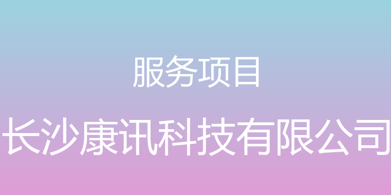 服务项目 - 长沙康讯科技有限公司